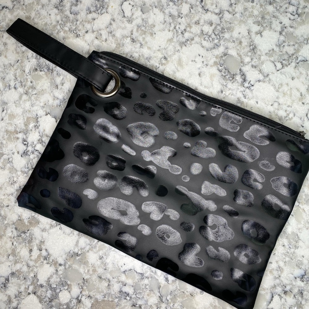 Faux leather clutch
